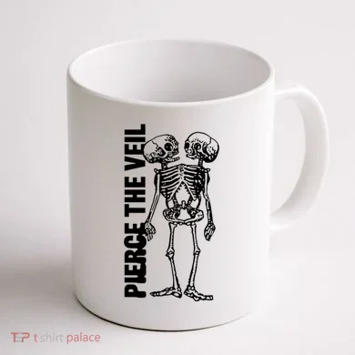 Tan Conjoined Skeleton Coffee Mug back