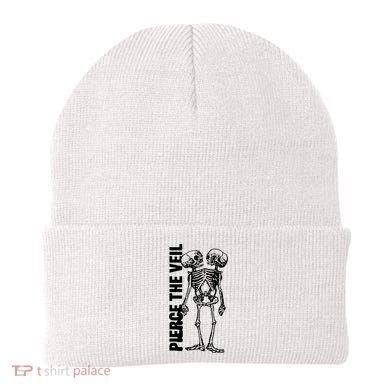 Tan Conjoined Skeleton Beanie