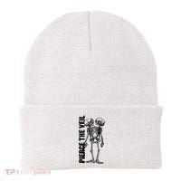Tan Conjoined Skeleton Beanie thumb 0