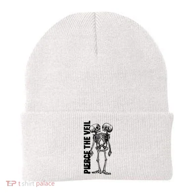 Tan Conjoined Skeleton Beanie