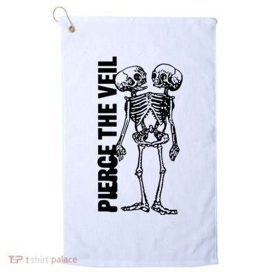 Tan Conjoined Skeleton Golf Towel