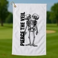 Tan Conjoined Skeleton Golf Towel thumb 1