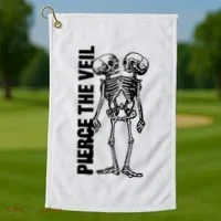 Tan Conjoined Skeleton Golf Towel thumb 1