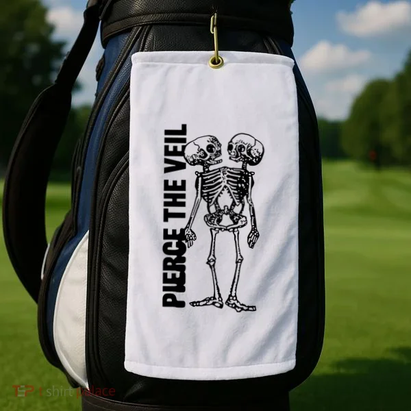 Tan Conjoined Skeleton Golf Towel