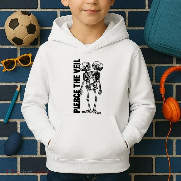 Tan Conjoined Skeleton Kids Hoodie