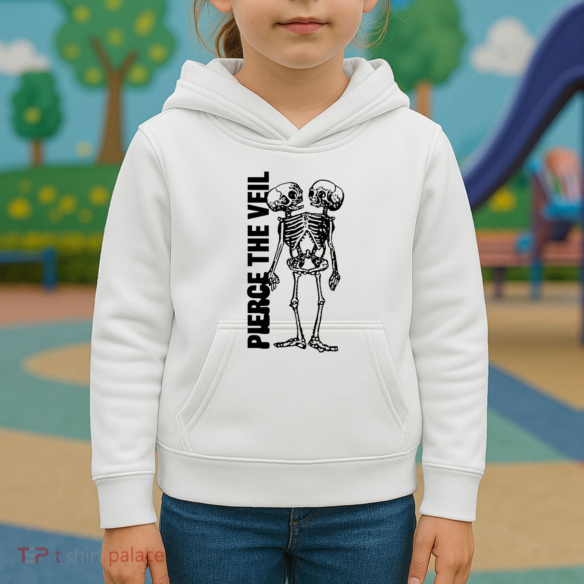 Tan Conjoined Skeleton Kids Hoodie