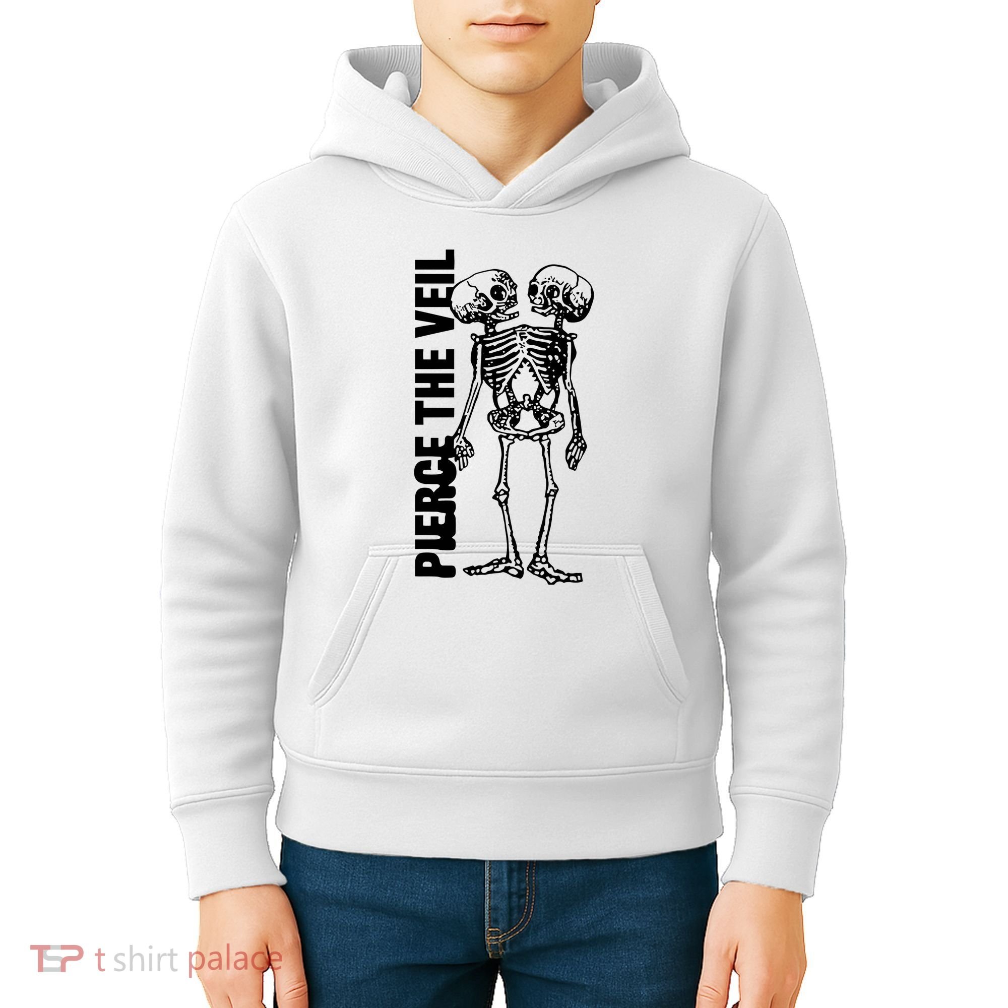 Tan Conjoined Skeleton Kids Hoodie