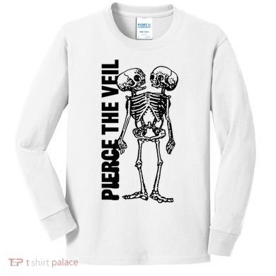 Tan Conjoined Skeleton Kids Long Sleeve Shirt