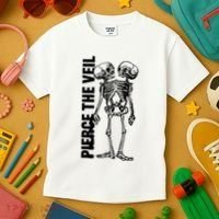 Tan Conjoined Skeleton Kids T-Shirt thumb 3