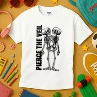 Tan Conjoined Skeleton Kids T-Shirt thumb 3