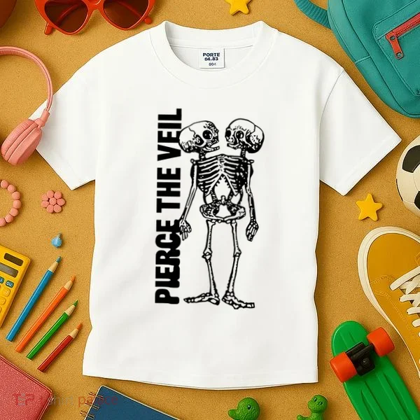 Tan Conjoined Skeleton Kids T-Shirt
