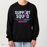 Thyroid Cancer Support Squad Friend Family Awareness Ribbon Women's Sweatshirt thumb 0