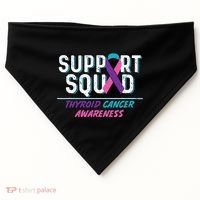 Thyroid Cancer Support Squad Friend Family Awareness Ribbon USA-Made Doggie Bandana thumb 0
