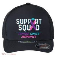 Thyroid Cancer Support Squad Friend Family Awareness Ribbon Flexfit Unipanel Trucker Cap thumb 0
