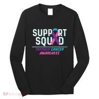 Thyroid Cancer Support Squad Friend Family Awareness Ribbon Long Sleeve Shirt thumb 0