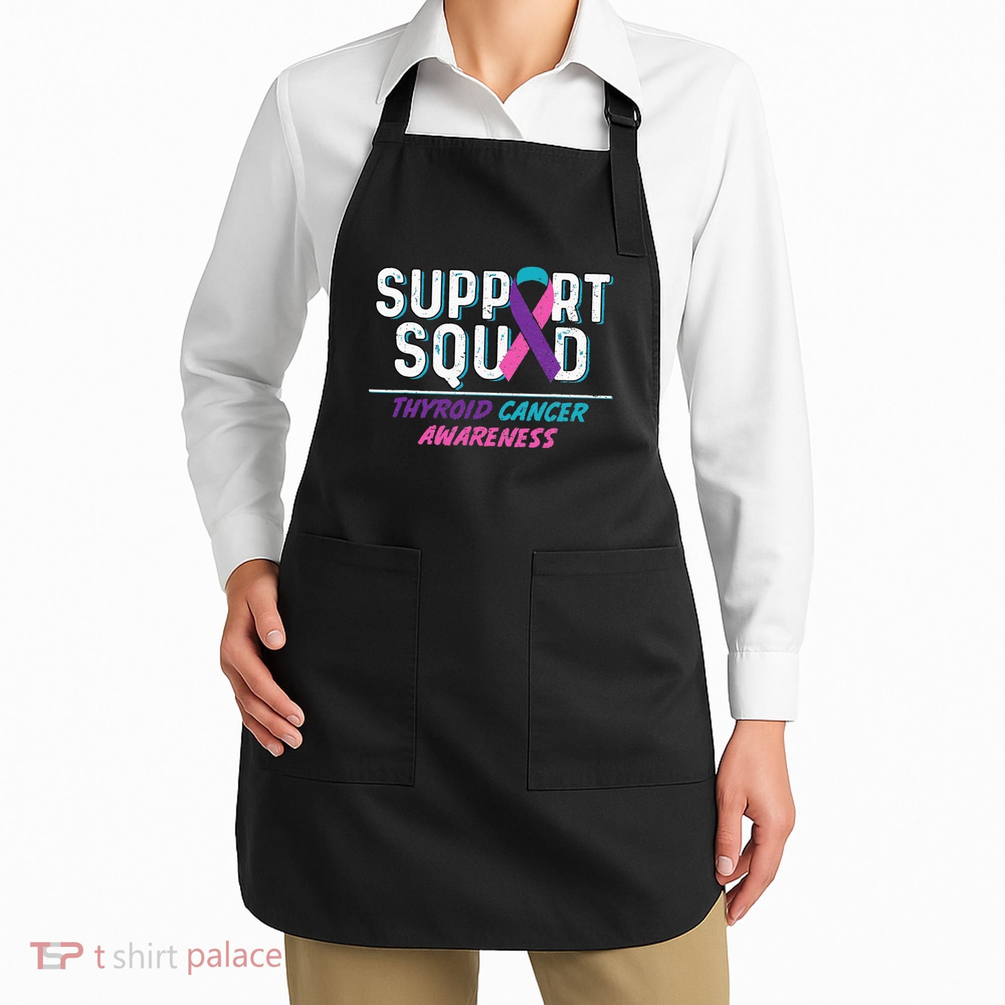 Thyroid Cancer Support Squad Friend Family Awareness Ribbon Apron