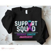 Thyroid Cancer Support Squad Friend Family Awareness Ribbon Sweatshirt thumb 2