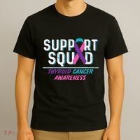 Thyroid Cancer Support Squad Friend Family Awareness Ribbon T-Shirt thumb 3