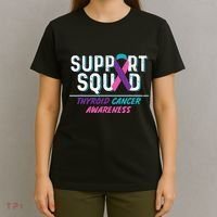 Thyroid Cancer Support Squad Friend Family Awareness Ribbon T-Shirt thumb 4