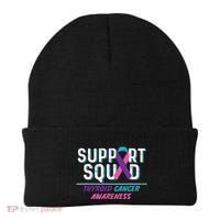 Thyroid Cancer Support Squad Friend Family Awareness Ribbon Beanie thumb 0