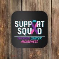 Thyroid Cancer Support Squad Friend Family Awareness Ribbon Coaster thumb 0