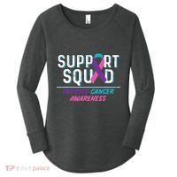 Thyroid Cancer Support Squad Friend Family Awareness Ribbon Women's Perfect Tri Tunic Long Sleeve Shirt thumb 0