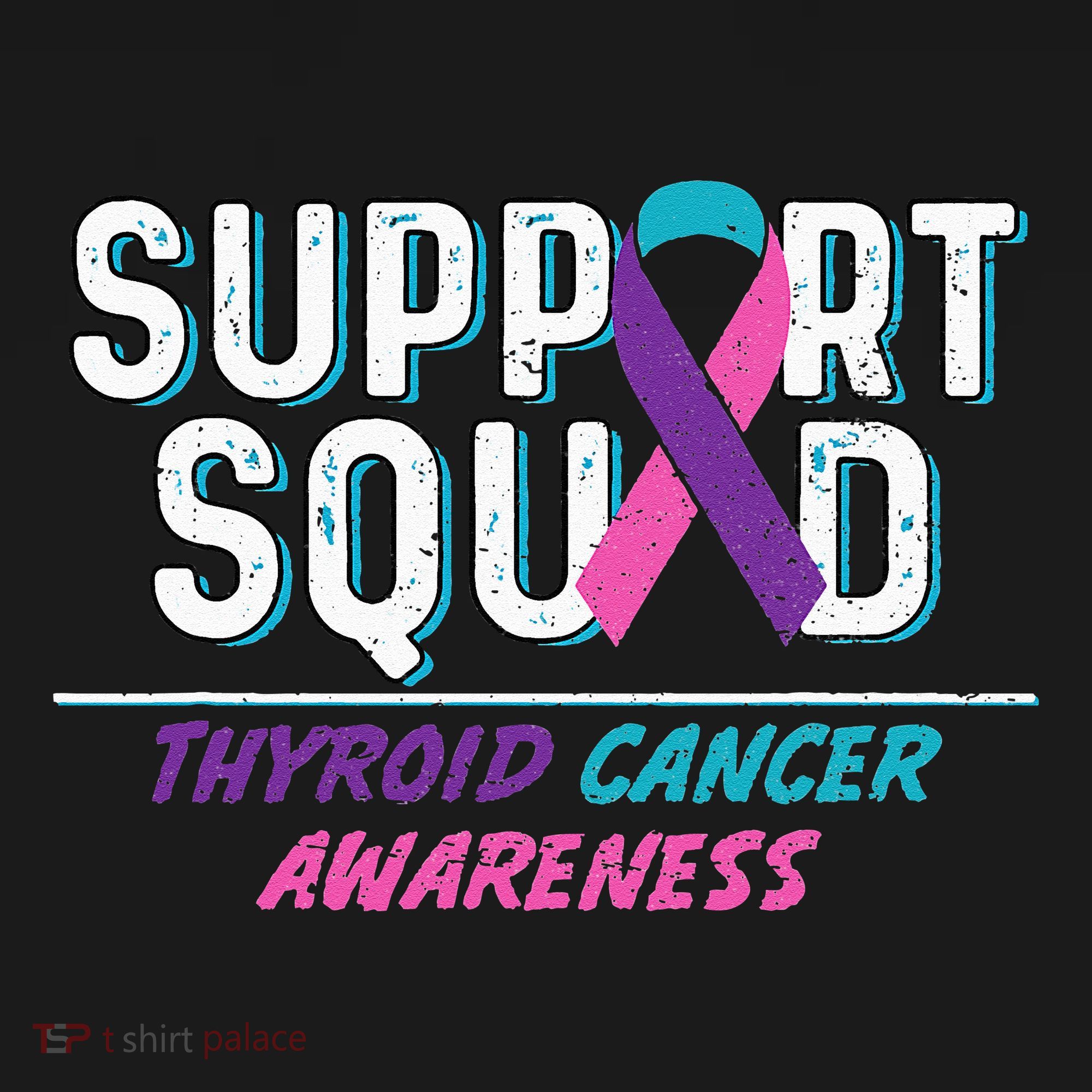 Thyroid Cancer Support Squad Friend Family Awareness Ribbon Mousepad