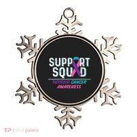 Thyroid Cancer Support Squad Friend Family Awareness Ribbon Ornament thumb 0
