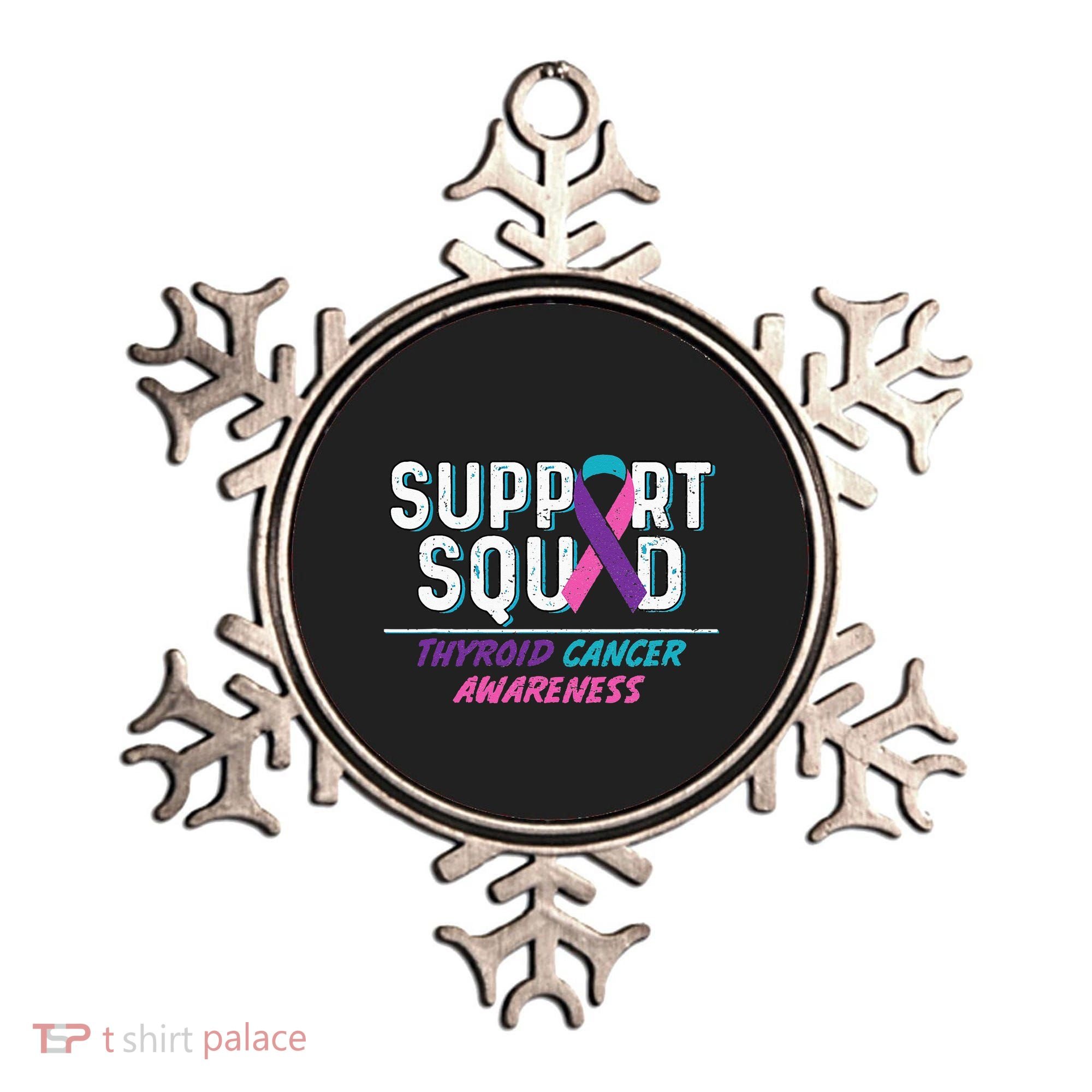 Thyroid Cancer Support Squad Friend Family Awareness Ribbon Ornament