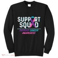Thyroid Cancer Support Squad Friend Family Awareness Ribbon Tall Sweatshirt thumb 0