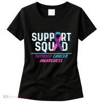 Thyroid Cancer Support Squad Friend Family Awareness Ribbon Women's T-Shirt thumb 0