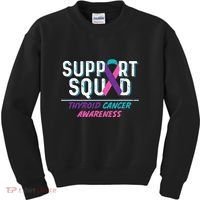 Thyroid Cancer Support Squad Friend Family Awareness Ribbon Kids Sweatshirt thumb 0