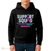 Thyroid Cancer Support Squad Friend Family Awareness Ribbon Kids Hoodie thumb 4