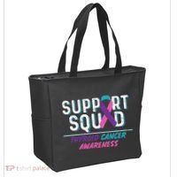 Thyroid Cancer Support Squad Friend Family Awareness Ribbon Tote Bag thumb 2