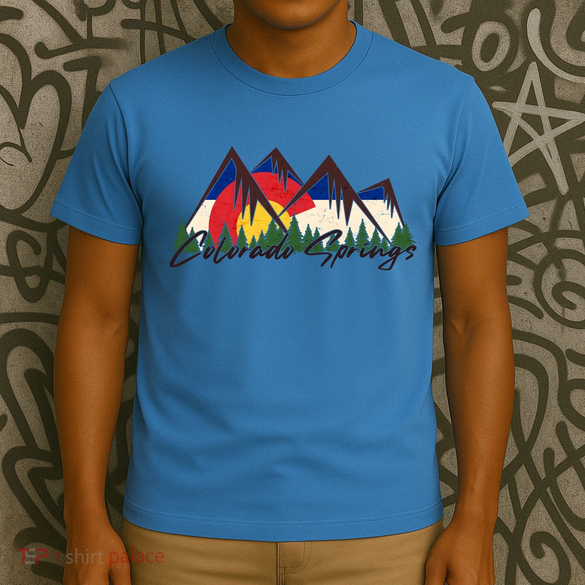 Travel Colorado Springs Colorado State Flag T-Shirt