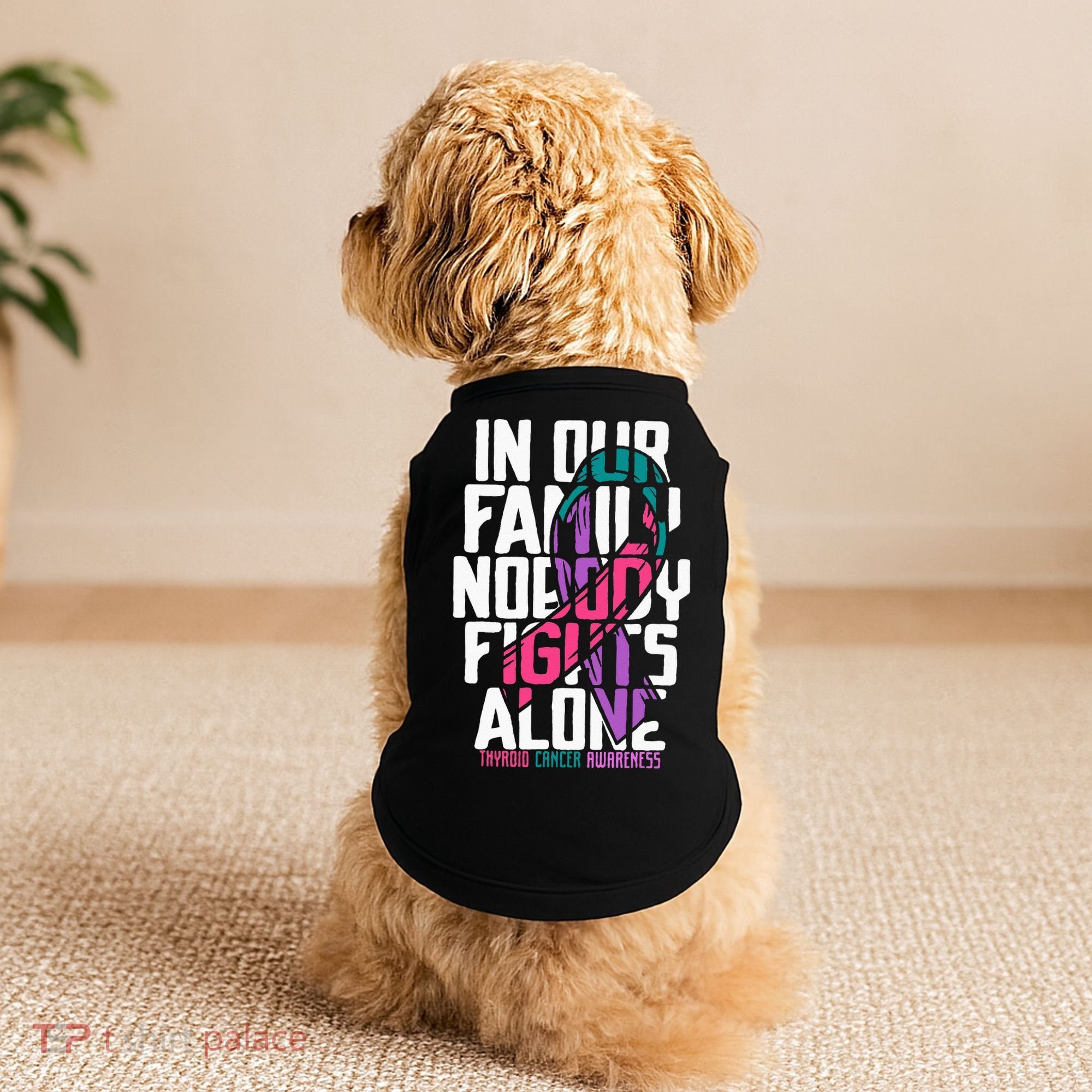 Thyroid Cancer Support Tee Family Thyroid Cancer Awareness Doggie Tank