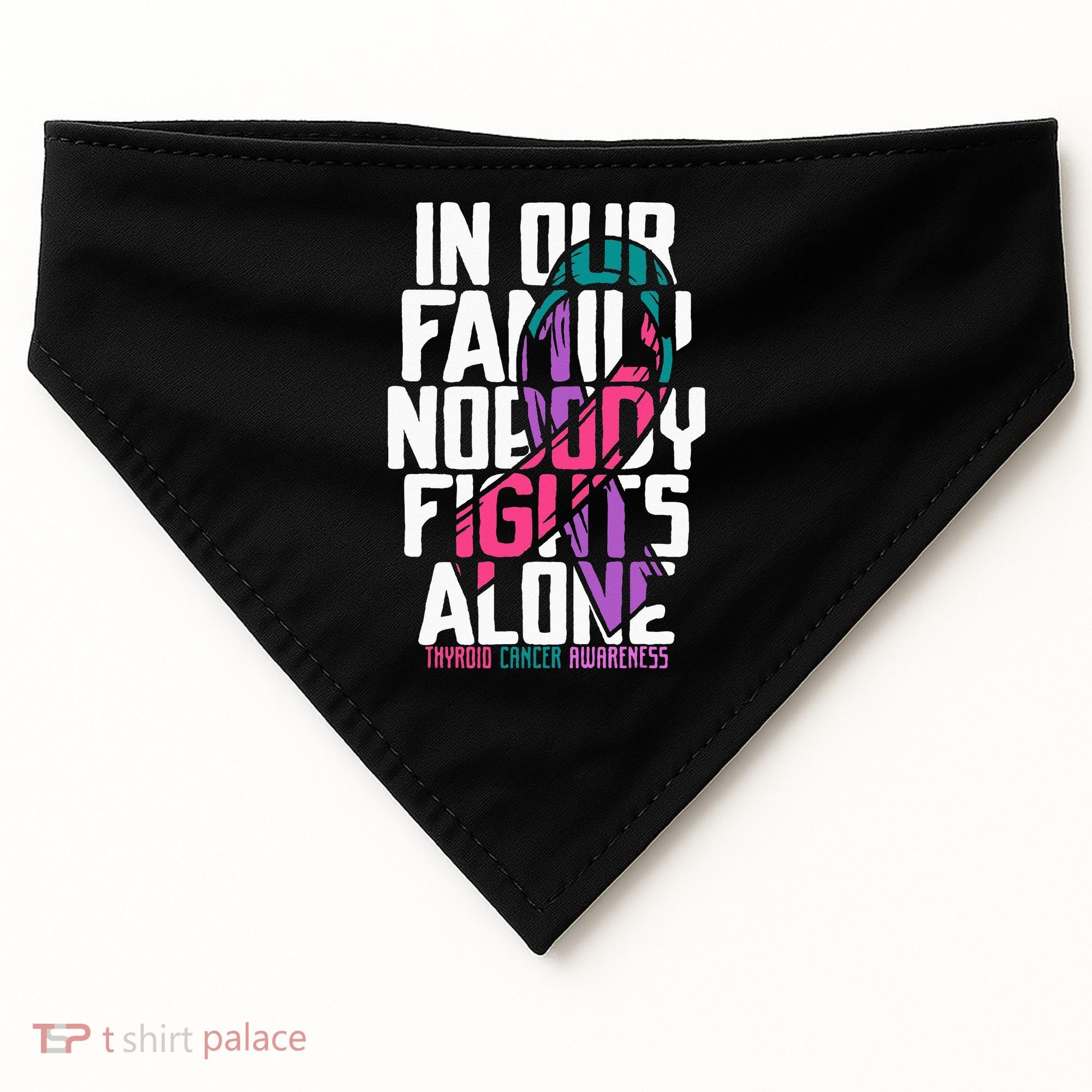 Thyroid Cancer Support Tee Family Thyroid Cancer Awareness USA-Made Doggie Bandana
