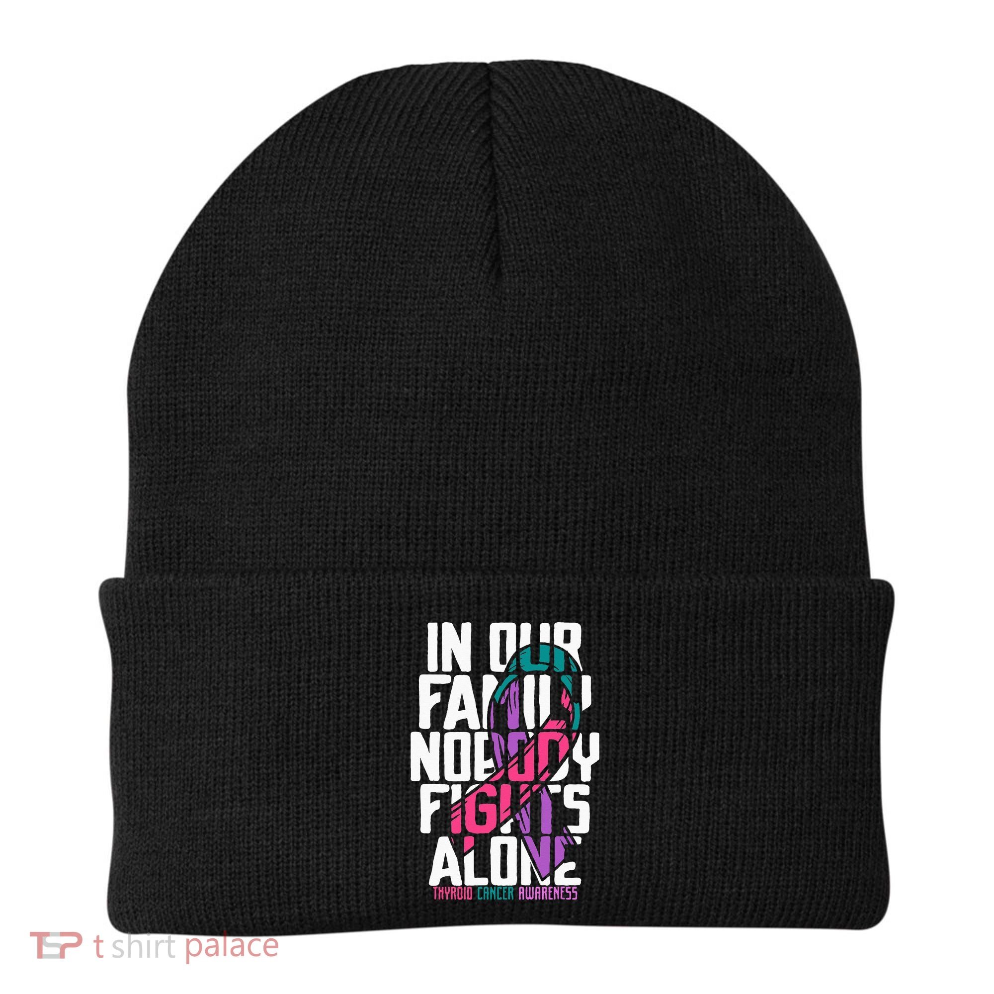 Thyroid Cancer Support Tee Family Thyroid Cancer Awareness Beanie