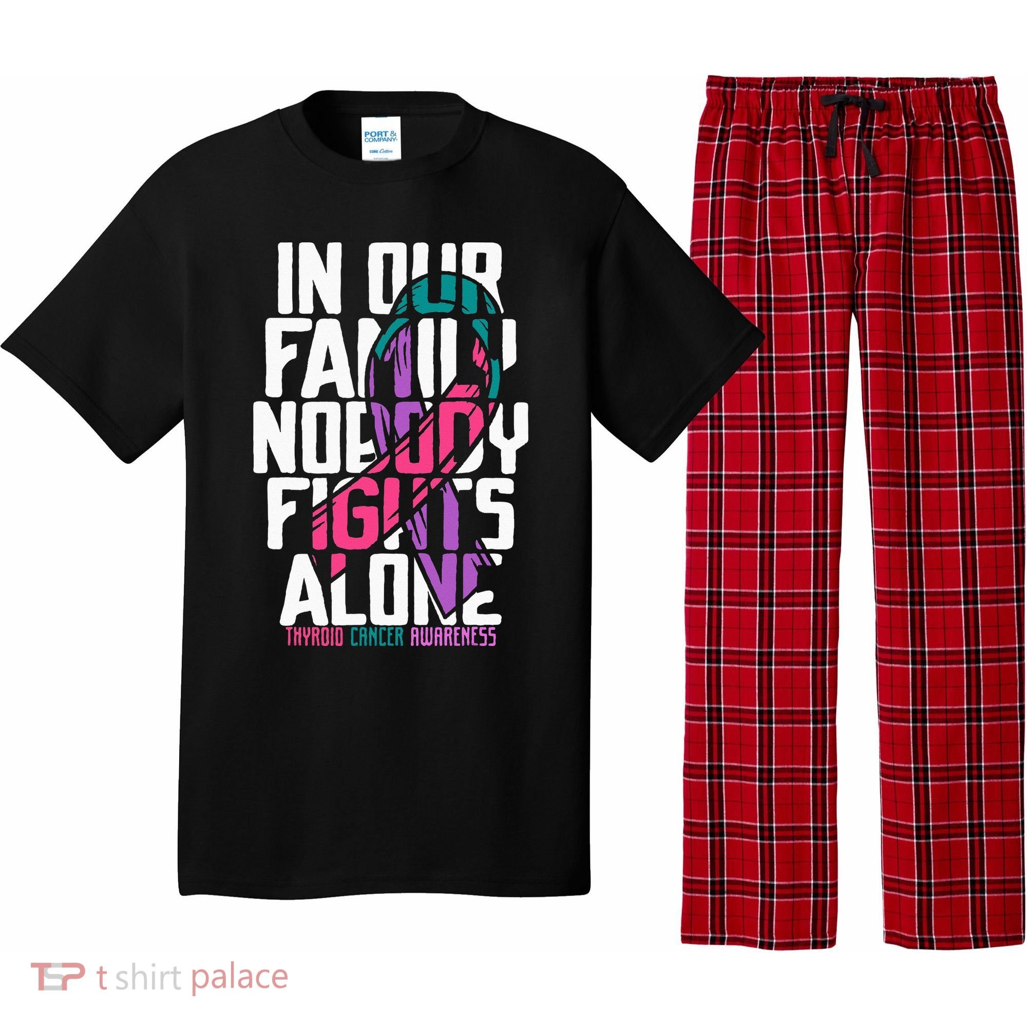 Thyroid Cancer Support Tee Family Thyroid Cancer Awareness Pajama Set
