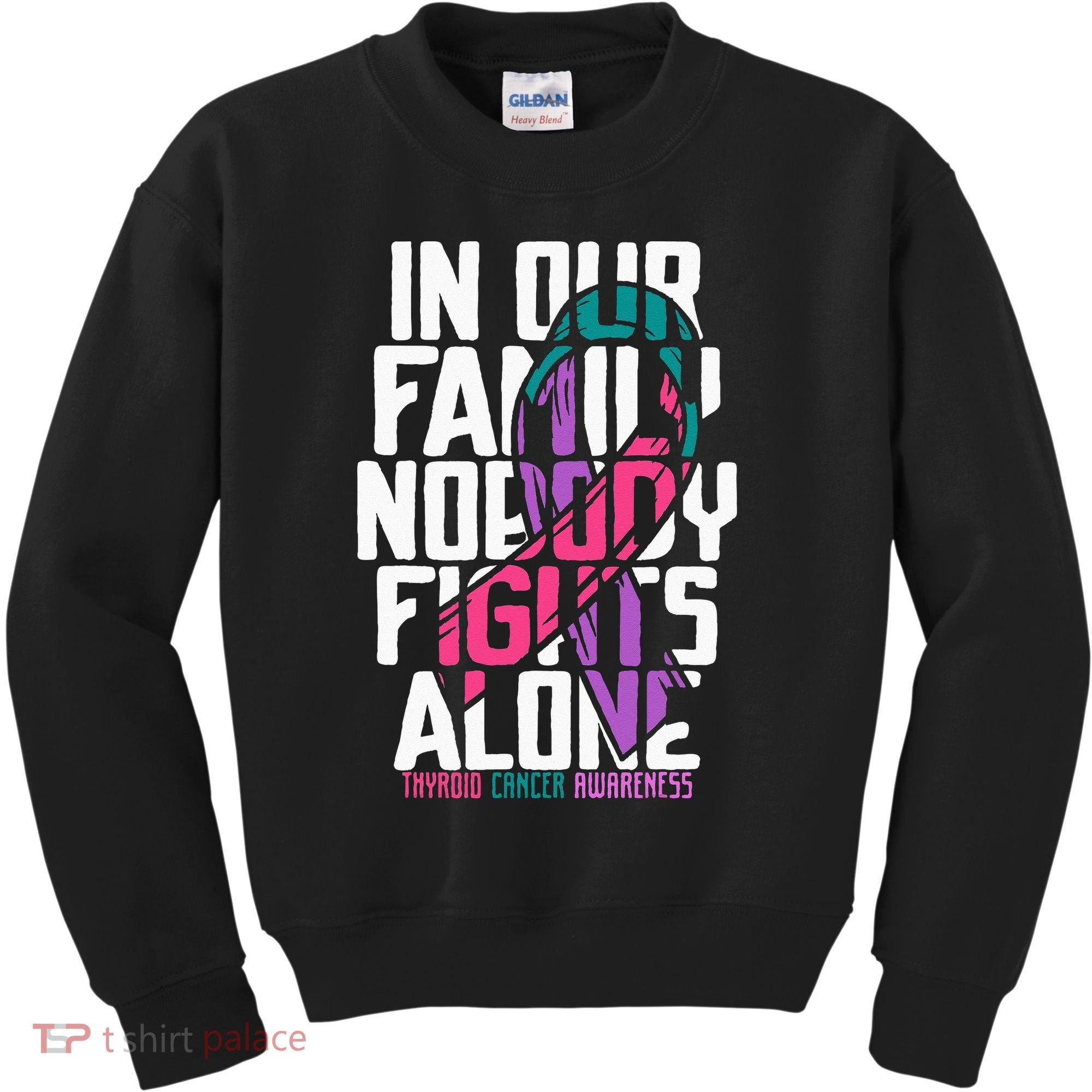 Thyroid Cancer Support Tee Family Thyroid Cancer Awareness Kids Sweatshirt