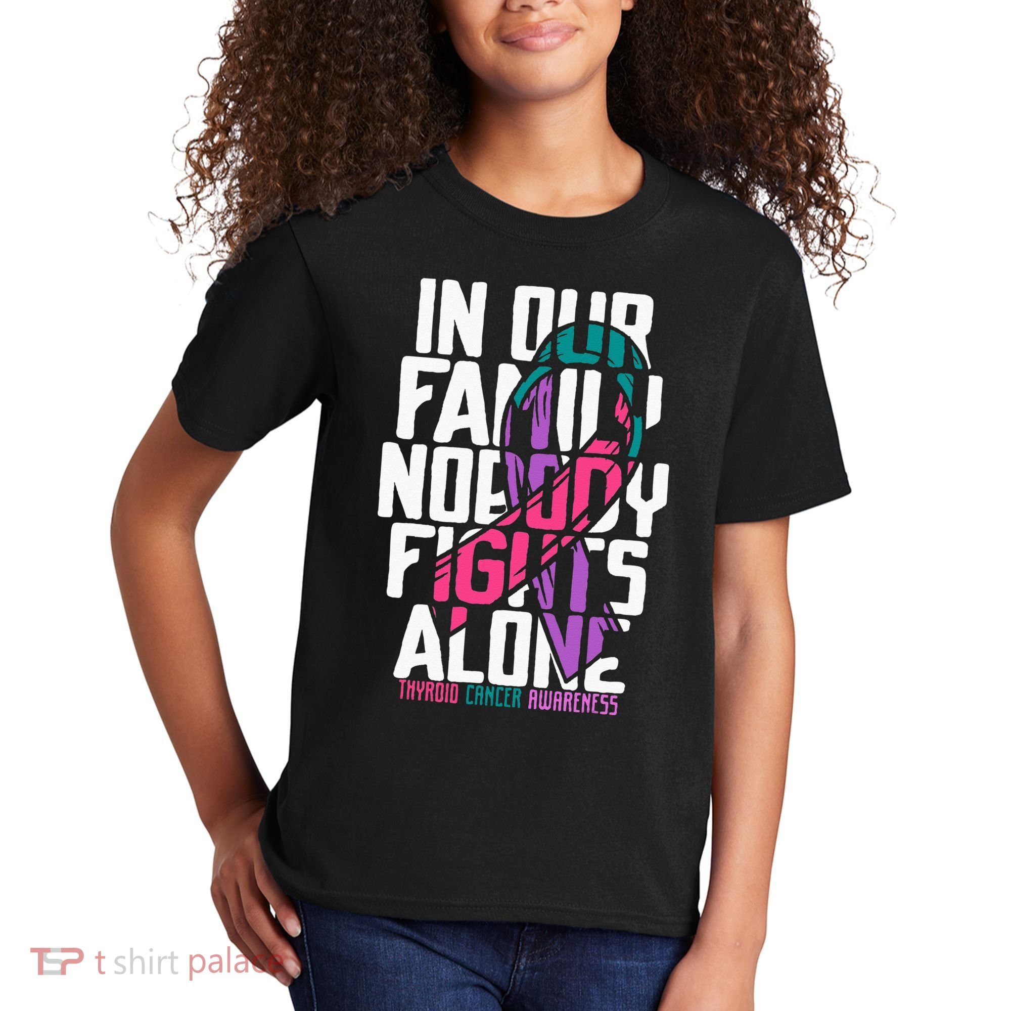 Thyroid Cancer Support Tee Family Thyroid Cancer Awareness Kids T-Shirt