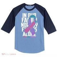 Thyroid Cancer Support Tee Family Thyroid Cancer Awareness Raglan Baseball Sleeve Shirt thumb 0
