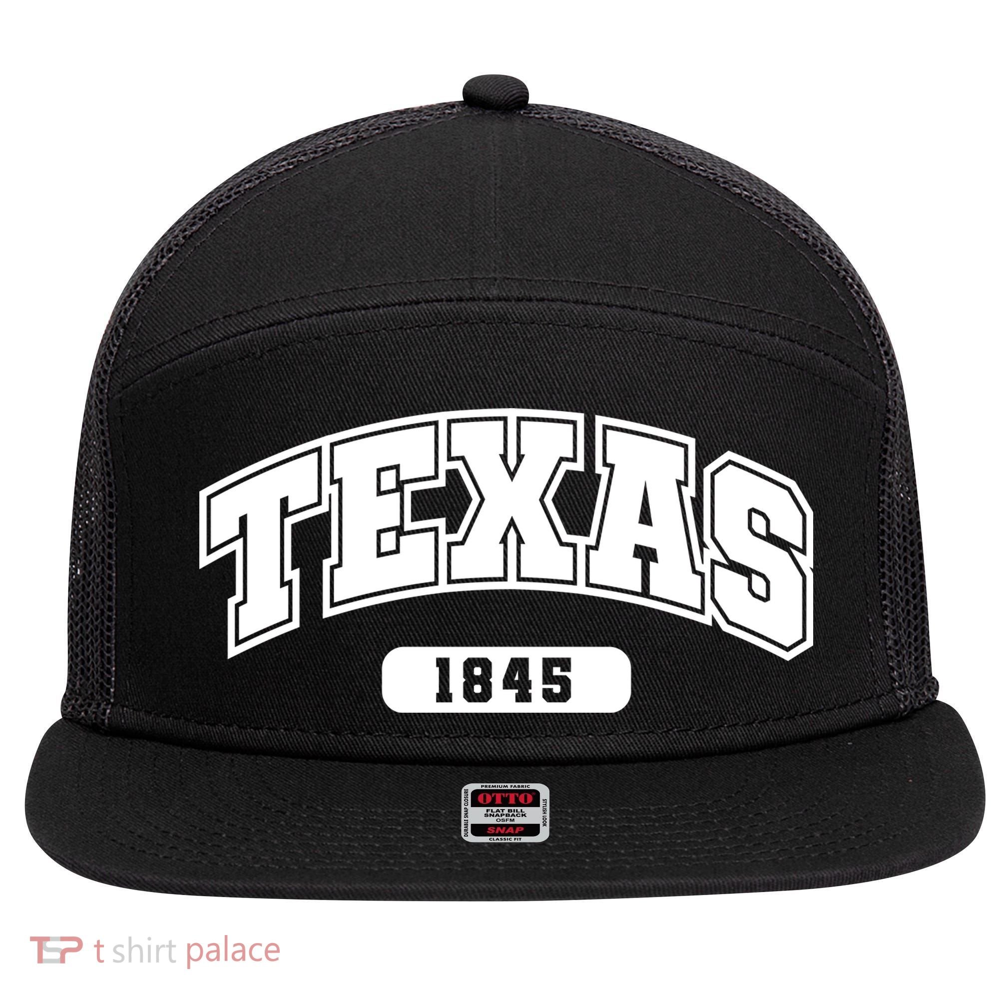 Texas Collegiate Style 1845 7 Panel Mesh Trucker Snapback Hat