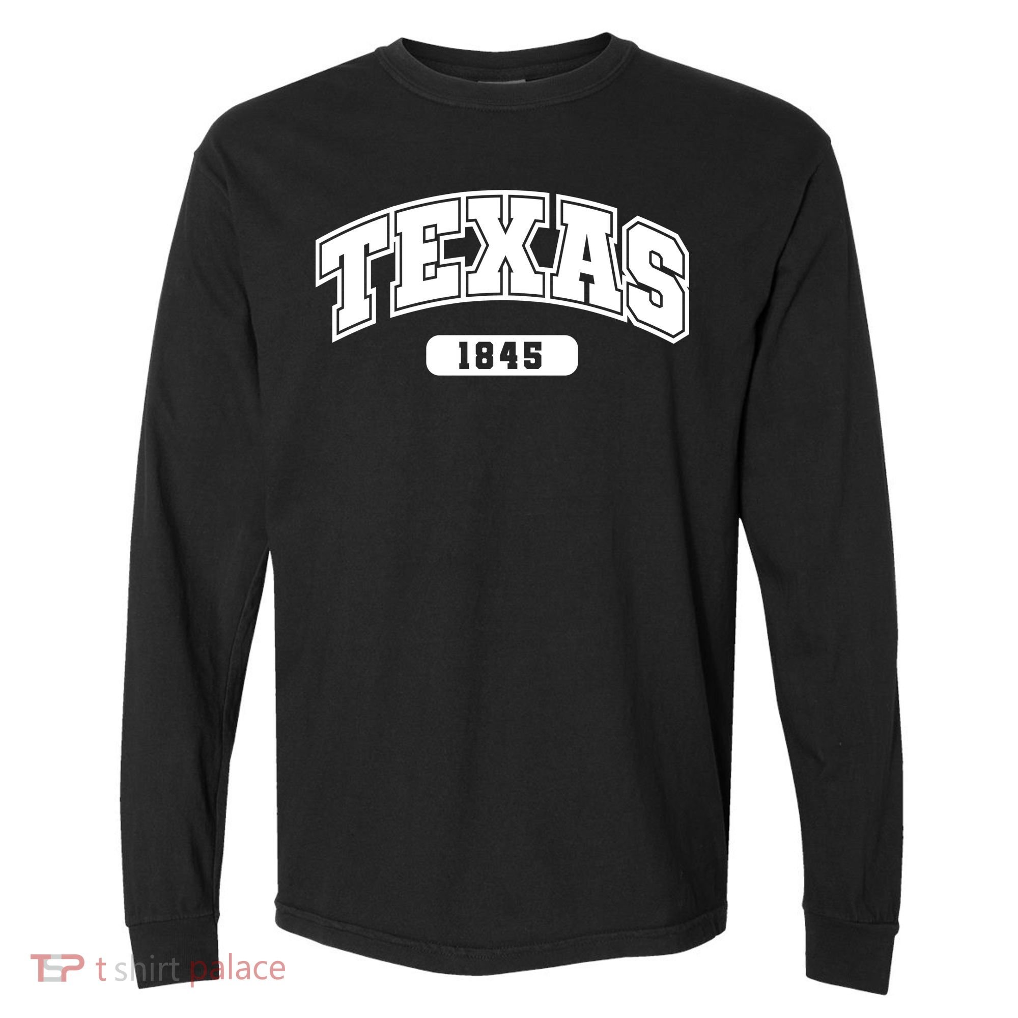 Texas Collegiate Style 1845 Comfort Colors Heavyweight Long Sleeve T-Shirt