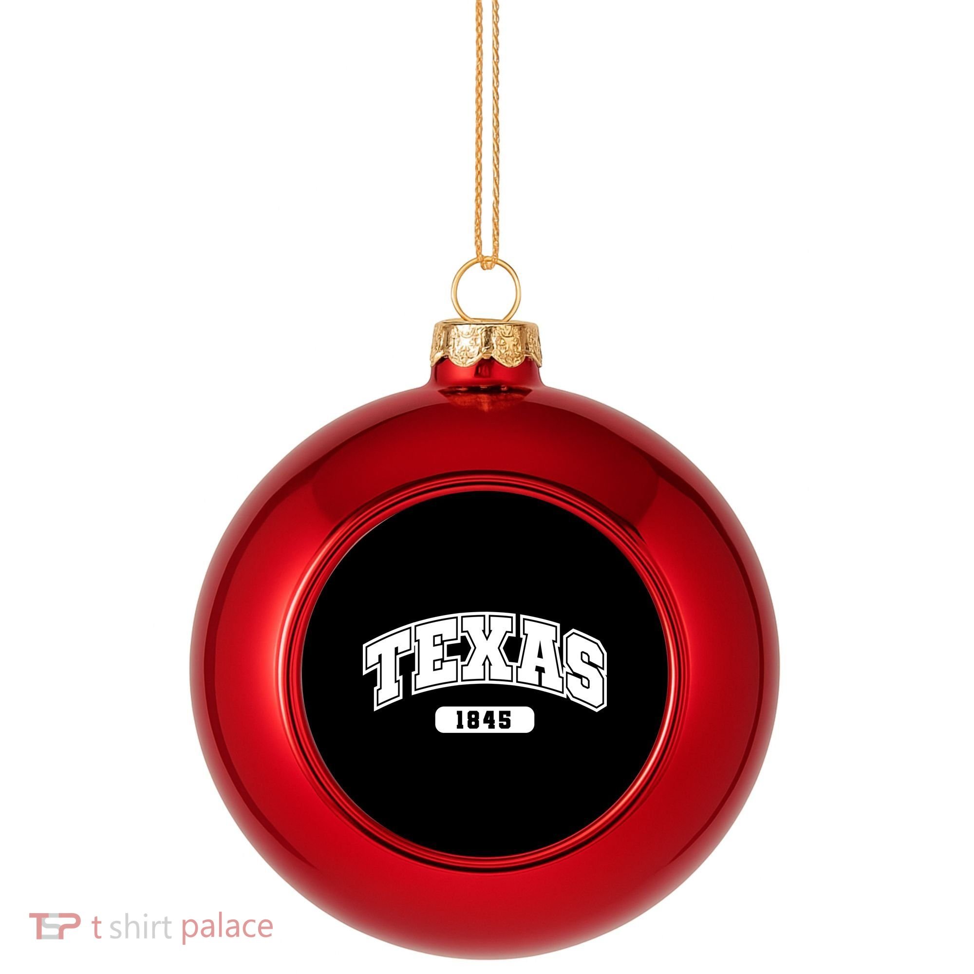 Texas Collegiate Style 1845 Plastic Christmas Ball Ornament