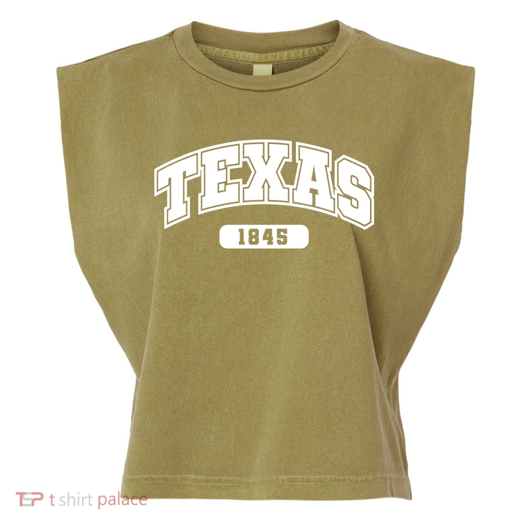 Texas Collegiate Style 1845 Garment-Dyed Women's Muscle Tee
