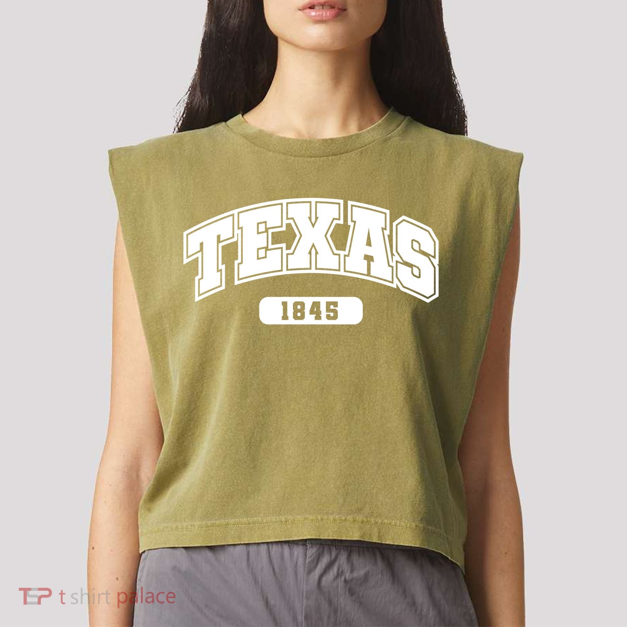 Texas Collegiate Style 1845 Garment-Dyed Women's Muscle Tee