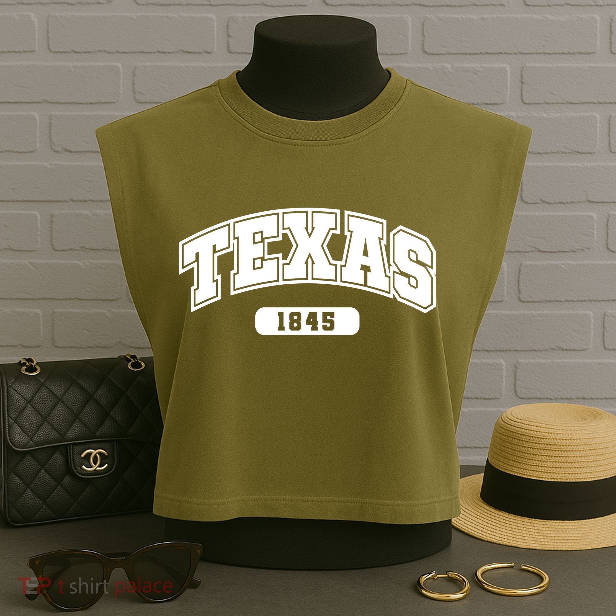 Texas Collegiate Style 1845 Garment-Dyed Women's Muscle Tee