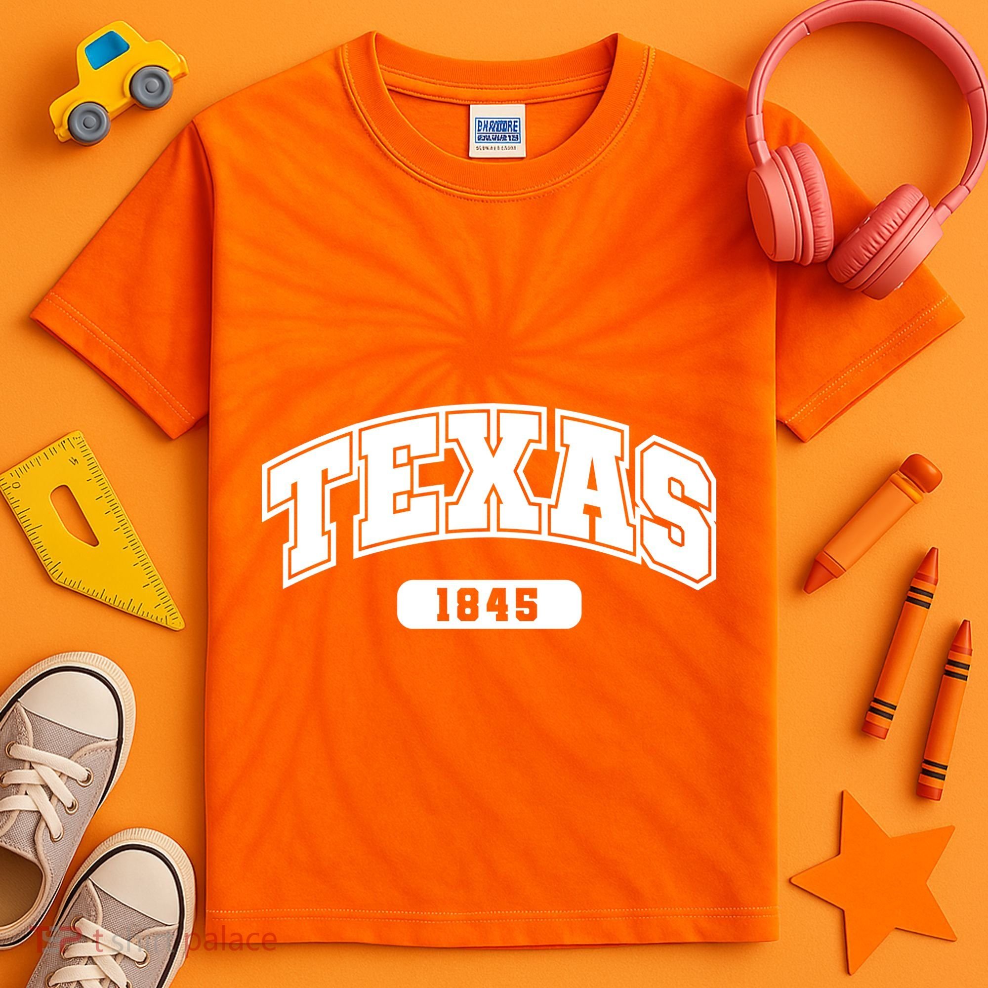 Texas Collegiate Style 1845 Kids Tie-Dye T-Shirt