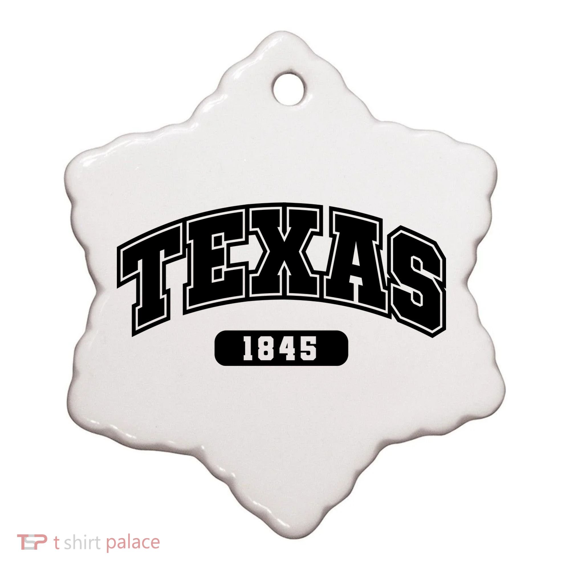 Texas Collegiate Style 1845 Ceramic Ornament